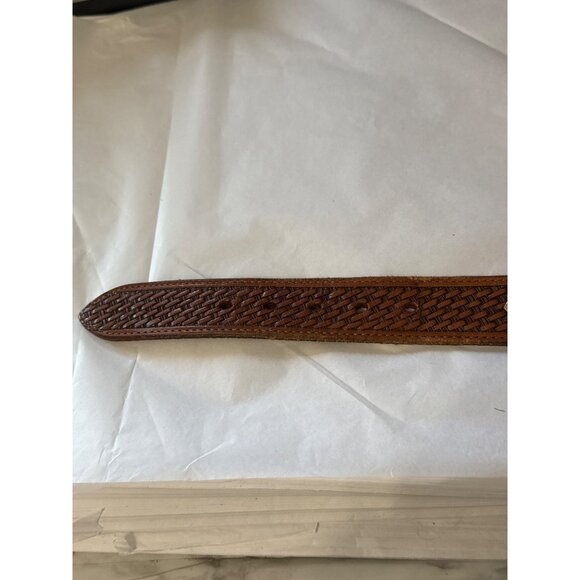 Vintage McClintock Hand Made Western Style Leather Belt Size 34 - Picture 4 of 5